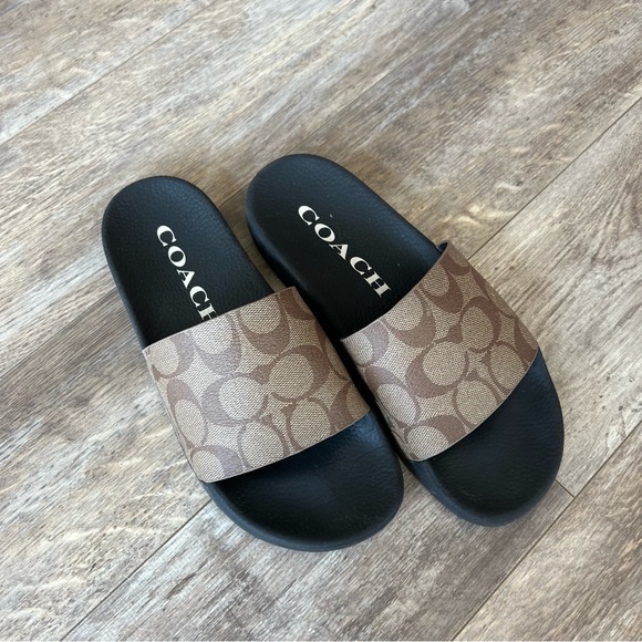 Like new! Coach Monogram Slide Sandals - Picture 1 of 4